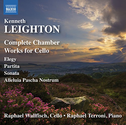 CD cover for Leighton’s cello chamber works with a landscape background.