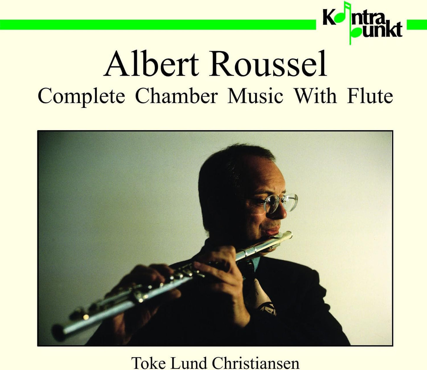 CD cover featuring a flutist in profile, text “Albert Roussel” and composer’s name.