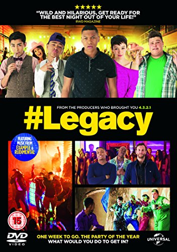 DVD cover for "Legacy" featuring a group of young adults and party scenes.