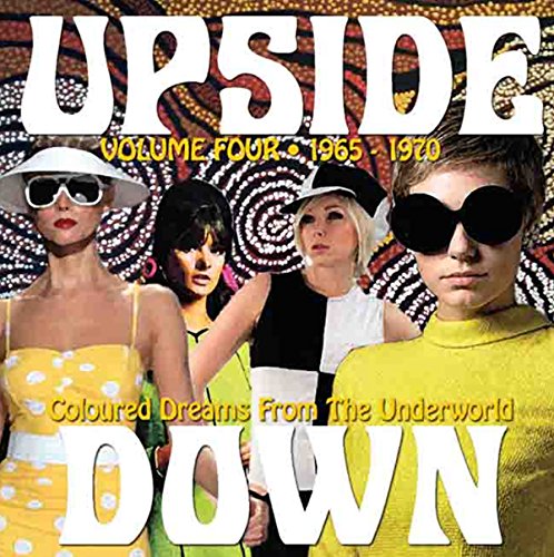 Three women in 1960s fashion and sunglasses against a patterned background on CD cover.
