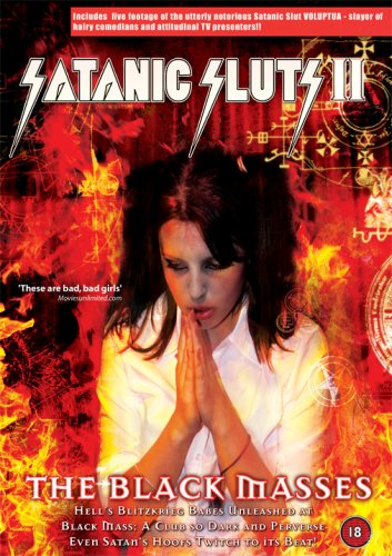 DVD cover featuring a woman with hands clasped against a fiery, occult background.