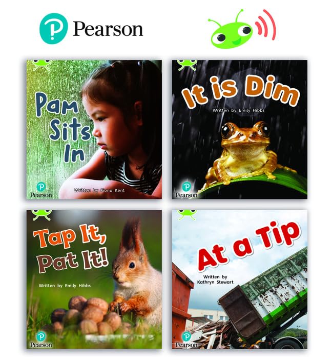 Four Bug Club Phonics Phase 2 non-fiction books with titles and nature-themed cover photos.