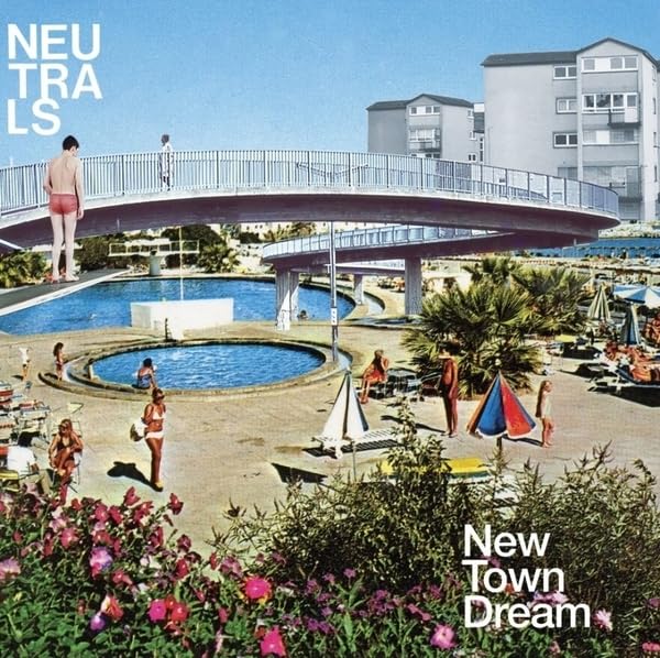 Album cover depicting a 1970s outdoor swimming pool and modernist architecture.