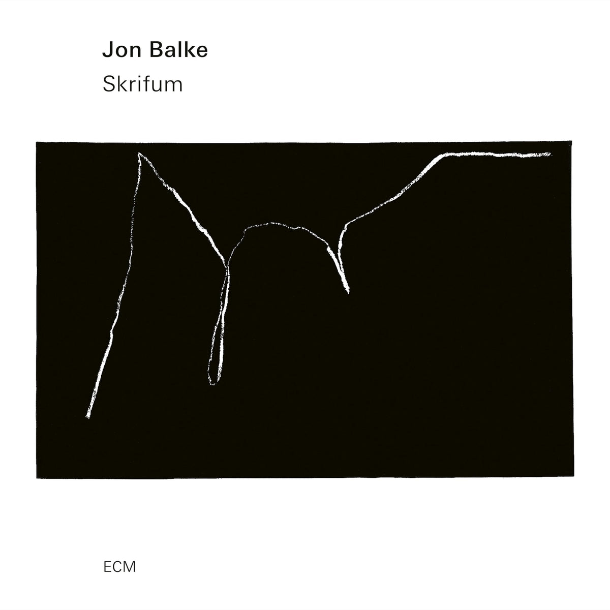 CD cover for Jon Balke’s “Skrifum” featuring abstract white lines on black.