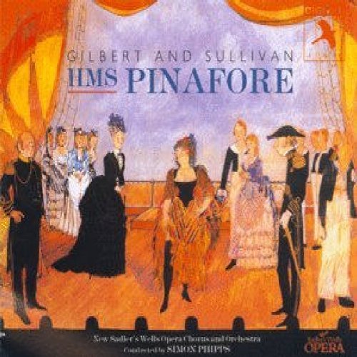 CD cover for "HMS Pinafore" featuring costumed figures and a ship.