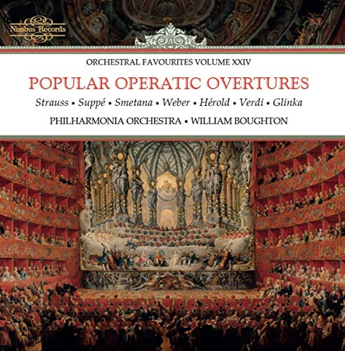 CD cover for "Popular Operatic Overtures" featuring a theater interior.