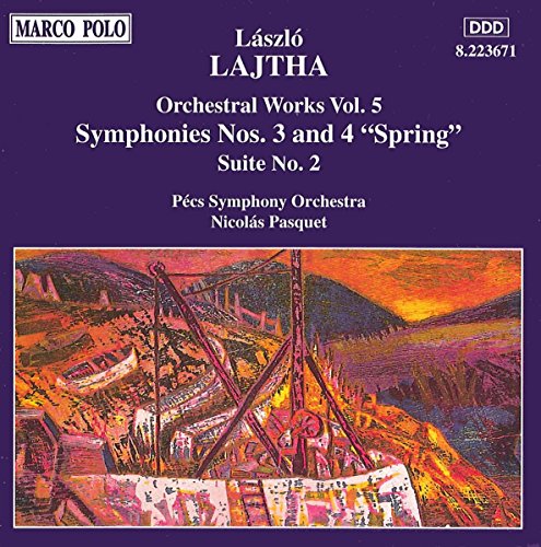 CD cover for Lajtha’s Orchestral Works Vol. 5 with abstract painting.