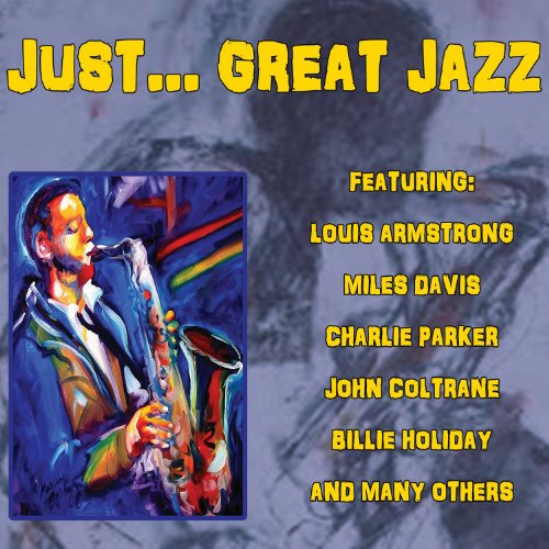 CD cover for “Just… Great Jazz” featuring portraits of jazz musicians.