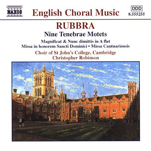 CD cover for Rubbra's English Choral Music featuring a painting of St John's College.