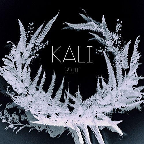 CD cover for Kali's "Riot" featuring a white fern wreath design.