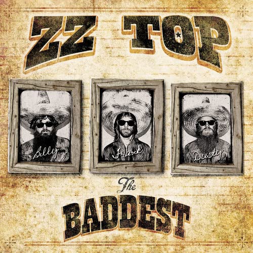ZZ Top album cover featuring three band members in hats and sunglasses.