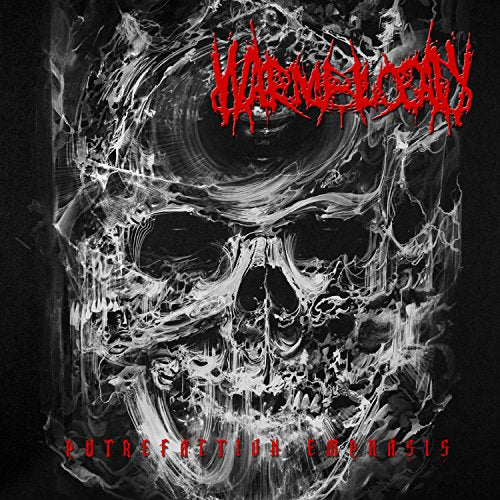 Dark album cover featuring a distorted skull and red lettering.