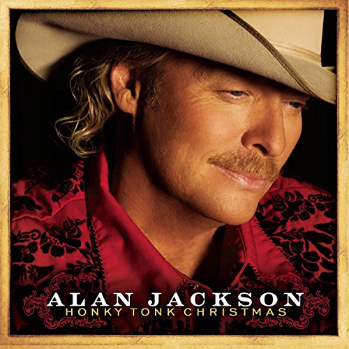 Alan Jackson in a cowboy hat, album cover for "Honky Tonk Christmas.
