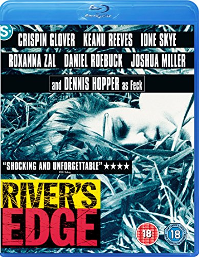 River's Edge" Blu-ray cover with a person lying in dry grass.