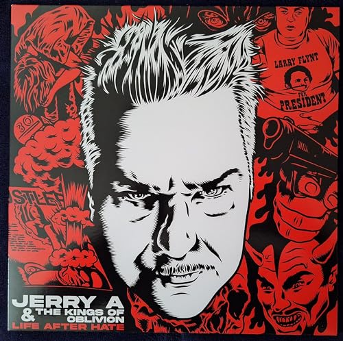 CD cover: black and red illustration of a man’s face and devilish figures.