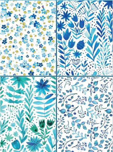 Set of Four Magnetic Notepads: Blue Abstract : A Collection of Handy Notepads with Easy Magnetic Fastening, Contained Within a Decorative Box