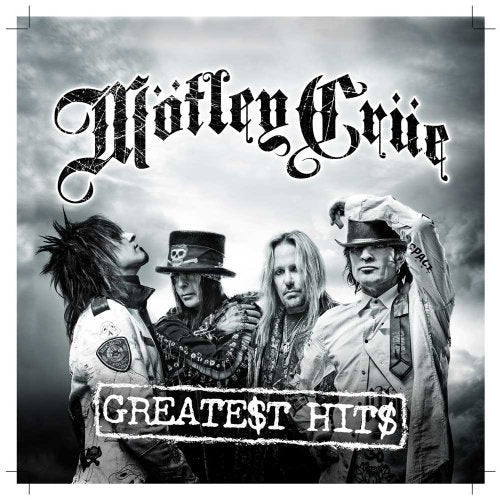 Motley Crue “Greatest Hits” CD cover with band members in grayscale.