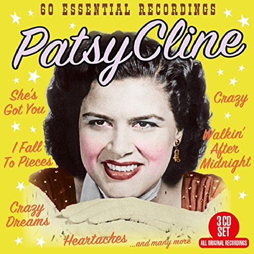 Patsy Cline album cover with her portrait and song titles, 3CD set.