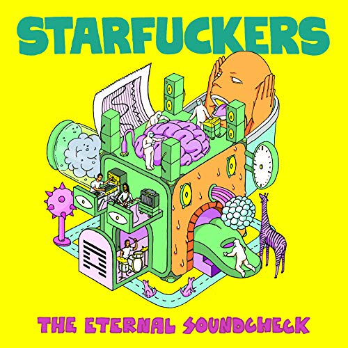 Yellow album cover with a complex, cartoonish illustration of a building and figures.