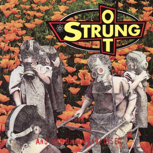 Album cover: children in gas masks among orange poppy flowers.