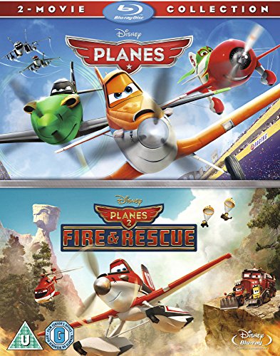 Disney Planes and Planes Fire and Rescue Blu-ray double feature cover art.