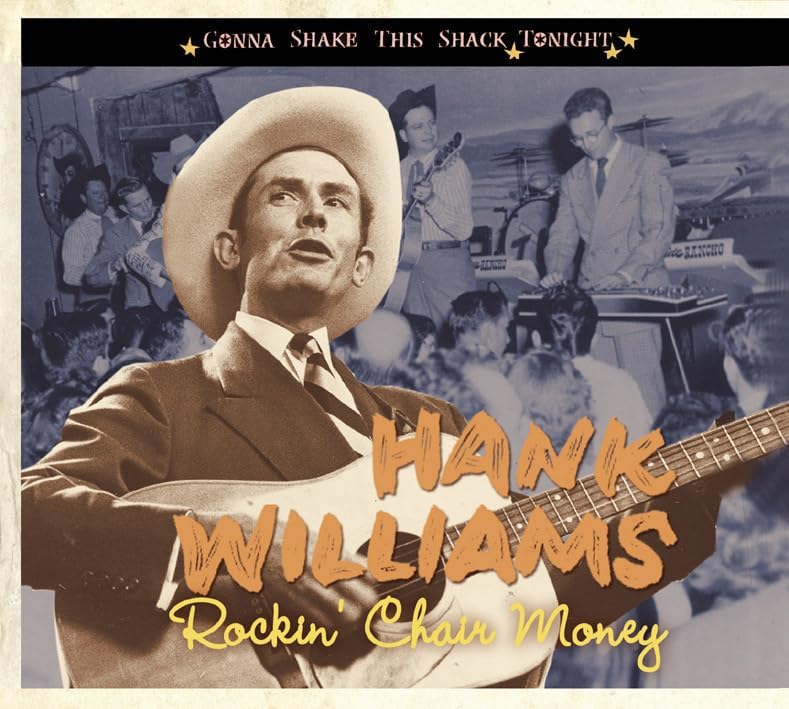 CD cover featuring Hank Williams in a cowboy hat playing an acoustic guitar.