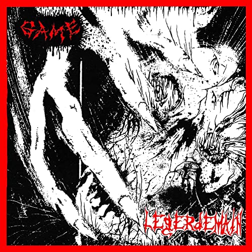 Black and white illustration of a screaming face with sharp teeth.