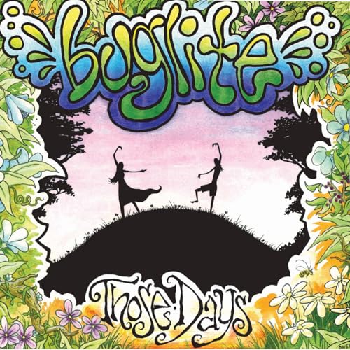 Album cover for Buglite’s “Those Days” featuring silhouetted figures and floral art.