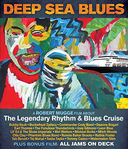 Blu-ray cover for "Deep Sea Blues" featuring colorful, abstract portraiture.