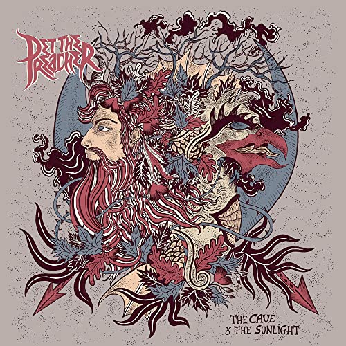 CD cover art: split face with foliage, bird, and band name.