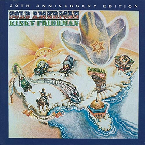 CD cover for Kinky Friedman’s “Sold American” featuring a cowboy hat and train.