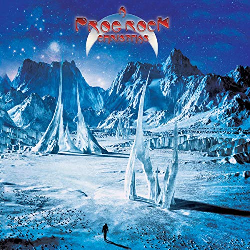 Fantasy landscape with icy mountains and a lone figure, album cover.