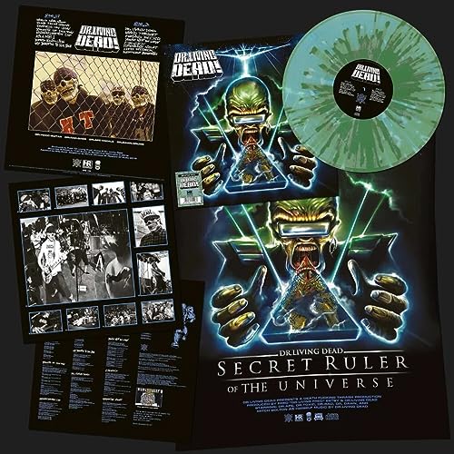 Dr. Living Dead! album cover and green splatter vinyl record displayed.