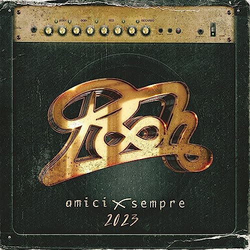 CD cover for “Pooh - Amicixsempre” featuring a gold amplifier design.