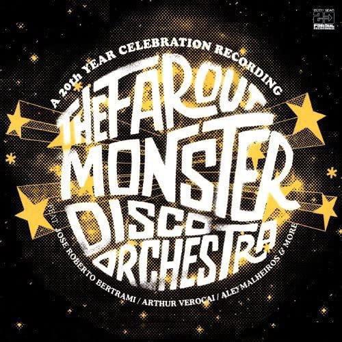 Vinyl record cover: "The Far Out Monster Disco Orchestra" with stars.