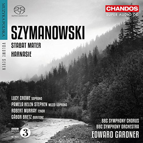 CD cover for Szymanowski’s “Stabat Mater” with a forest landscape.