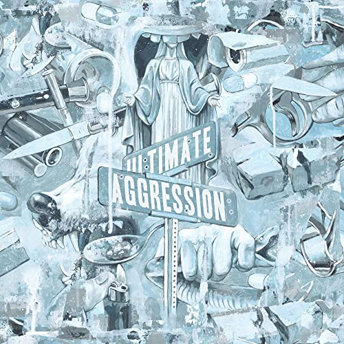 CD cover: figure surrounded by medical tools and sharp objects.