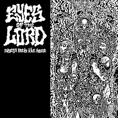 Black and white album cover with distorted figures and band logo.