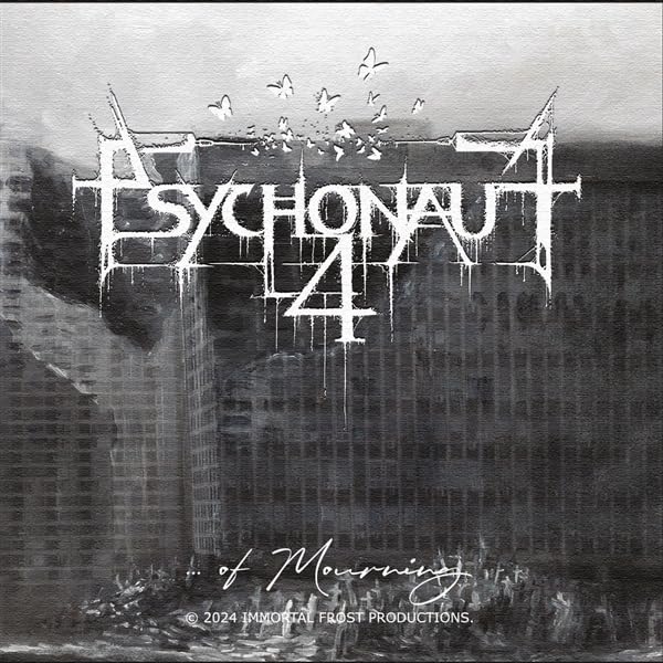 CD cover for Psychonaut 4 - ...of Mourning, black and white, gothic imagery.