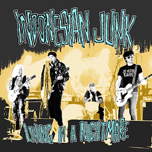 CD cover: Indonesian Junk band performing on stage, distressed aesthetic.
