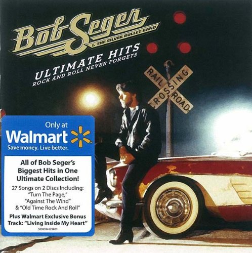 Bob Seger album cover featuring a man on a motorcycle by a railroad crossing.
