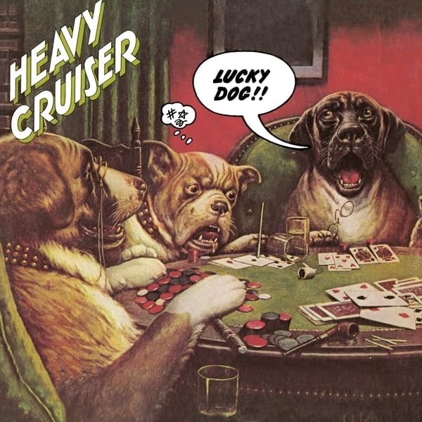 Vinyl record cover depicting two bulldog dogs playing poker.