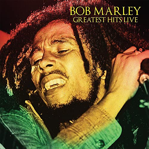 Bob Marley album cover, close-up portrait with dreadlocks, vibrant colors.