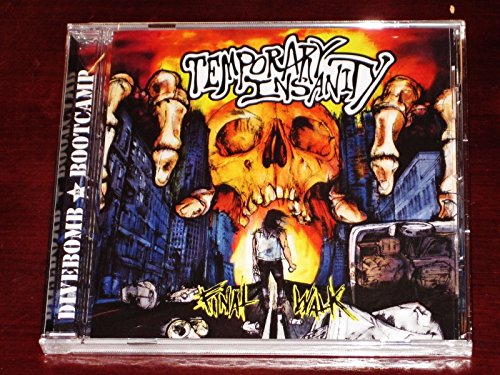 CD case with skull graphic, band name "Temporary Insanity", and city scene.