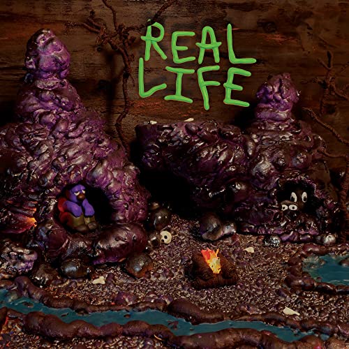 Album cover for āReal Lifeā by Crooks & Nannies, featuring a sculpted landscape.