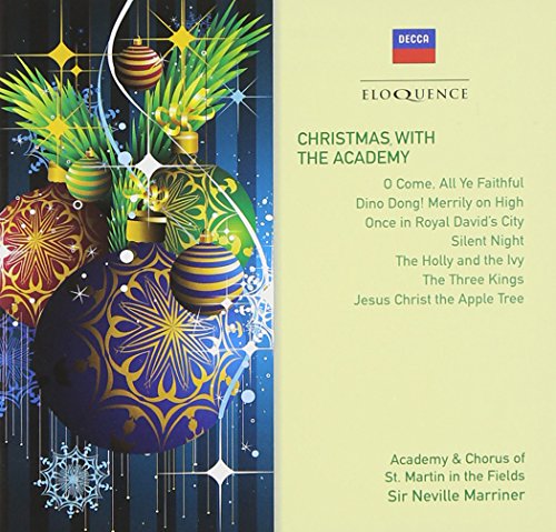 CD cover for "Christmas With The Academy" featuring colorful ornaments.