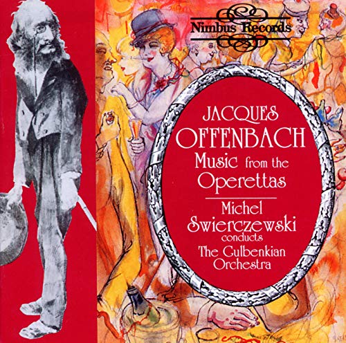 CD cover featuring a portrait of Jacques Offenbach and colorful operetta-themed illustrations.