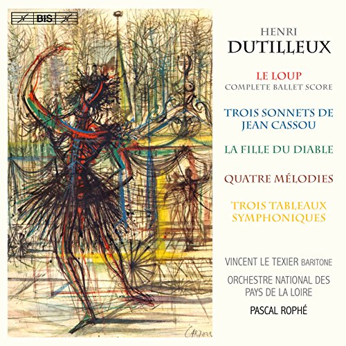 CD cover for Henri Dutilleux’s “Le Loup” with abstract figure art.