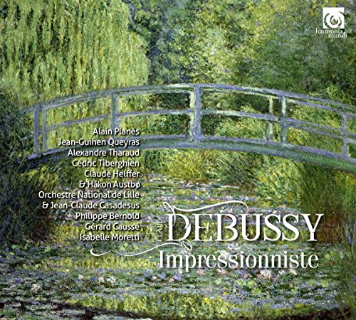 CD cover for Debussy's "Impressionniste" featuring a bridge over water.