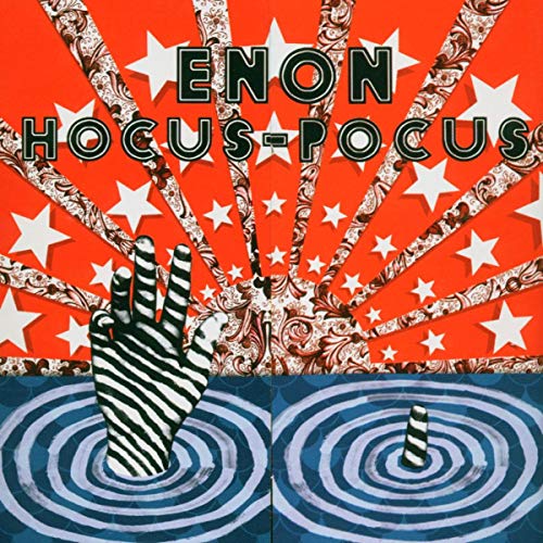 CD cover: “Enon - Hocus Pocus” with hand, stars, and ripple designs.